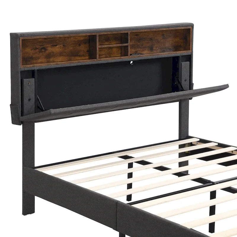 Letto a piattaforma imbottito Queen Size