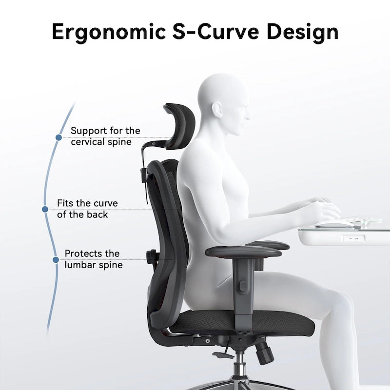 Sedia da ufficio ergonomica con supporto lombare regolabile