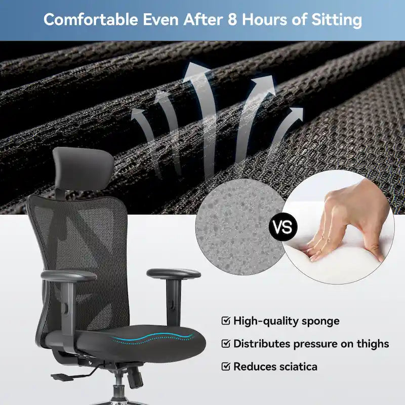 Sedia da ufficio ergonomica con supporto lombare regolabile