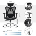 Sedia da ufficio ergonomica con supporto lombare regolabile