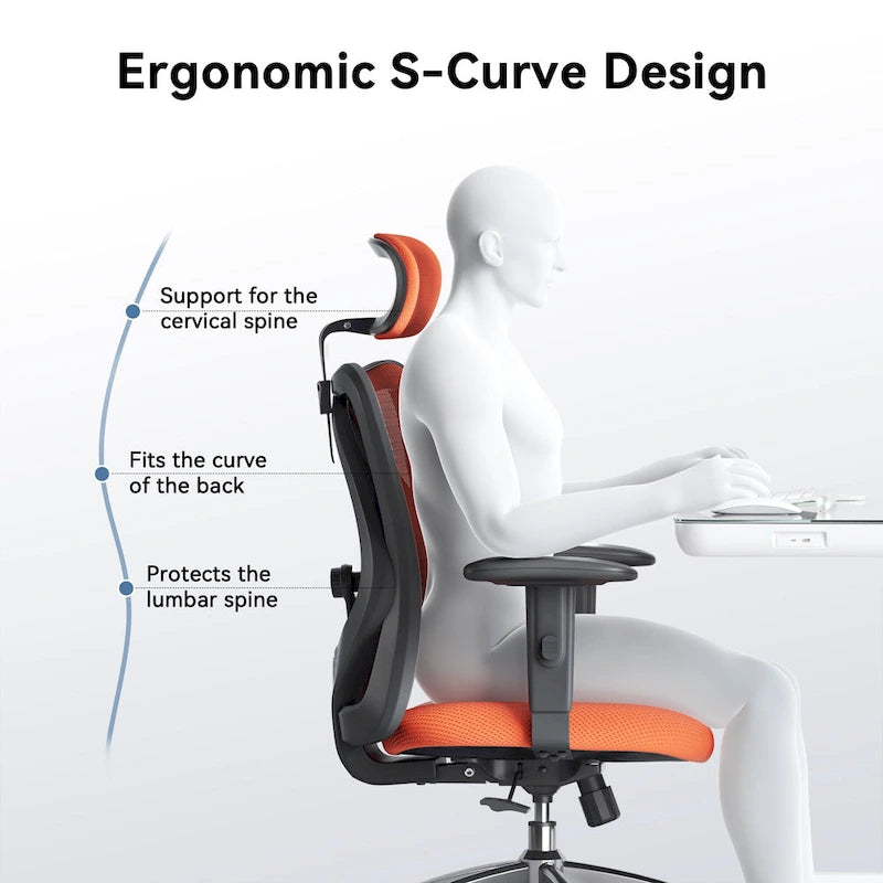 Sedia da ufficio ergonomica con supporto lombare regolabile