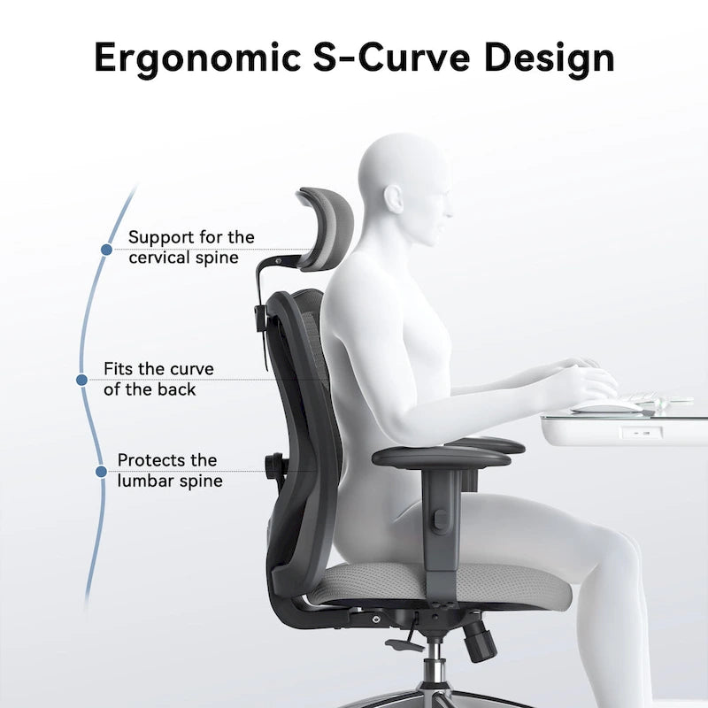 Sedia da ufficio ergonomica con supporto lombare regolabile