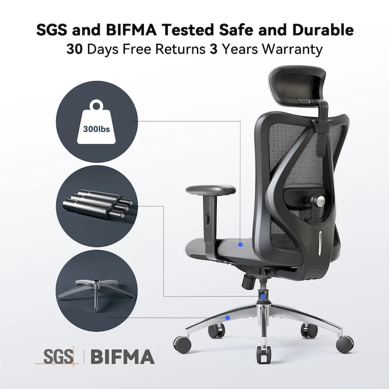 Sedia da ufficio ergonomica con supporto lombare regolabile