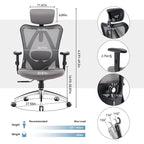 Sedia da ufficio ergonomica con supporto lombare regolabile
