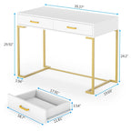 Scrivania Moderna per Computer / Scrittoio con 2 Cassetti per Camera da Letto, Ufficio Domestico