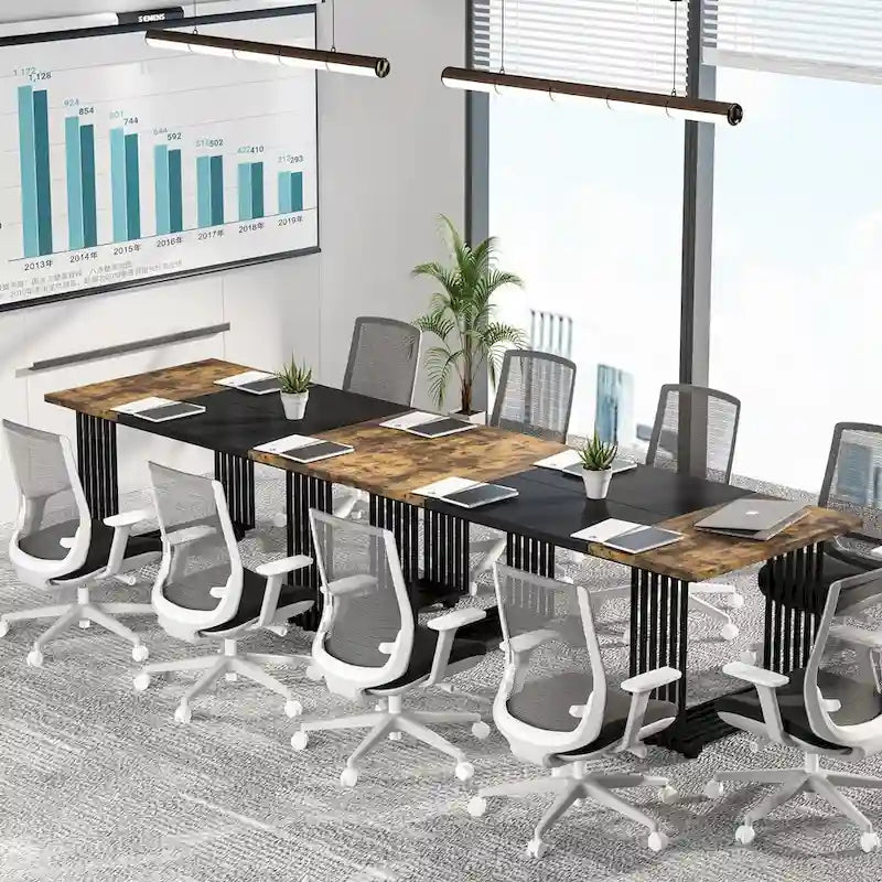 70.9 Scrivania da ufficio moderna, scrivania direzionale bianca con struttura in metallo dorato