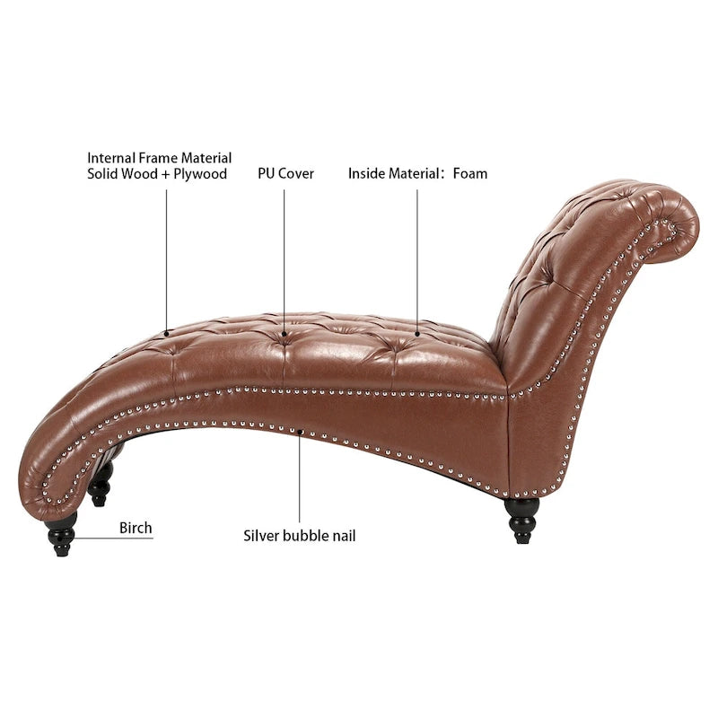 Chaise longue trapuntata senza braccioli - 62,8 x 27,17 x 32,87