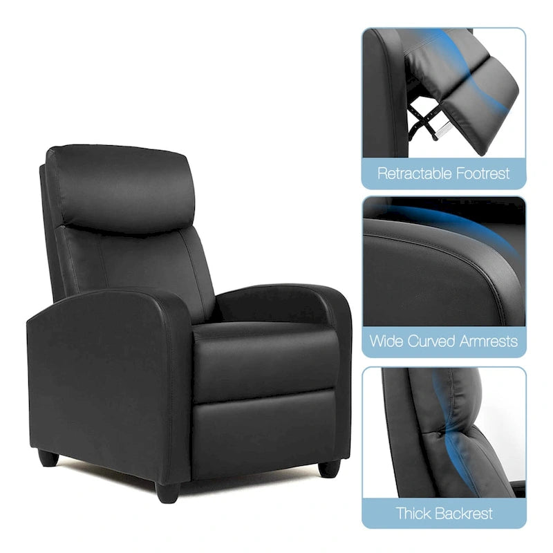 Poltrona reclinabile per massaggio con spinta manuale, poltrona reclinabile per home theater