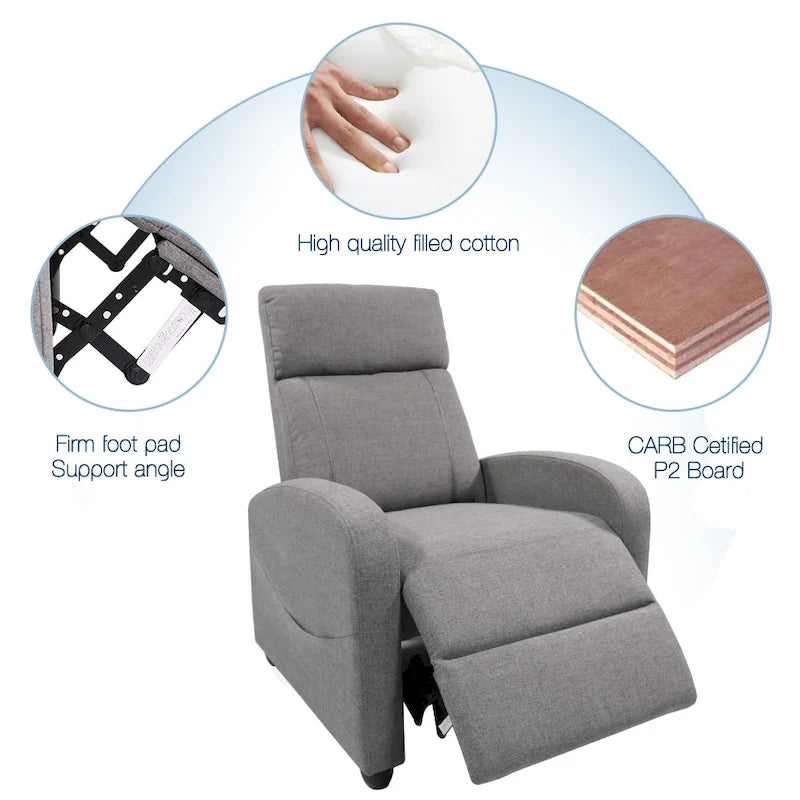 Poltrona reclinabile per massaggio con spinta manuale, poltrona reclinabile per home theater