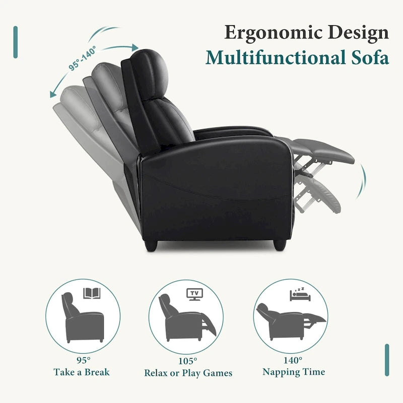 Poltrona reclinabile per massaggio con spinta manuale, poltrona reclinabile per home theater