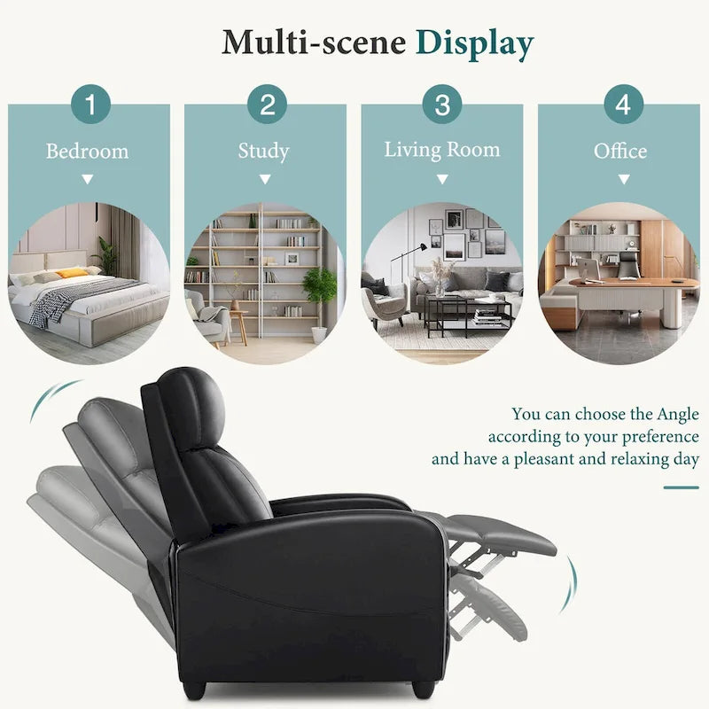 Poltrona reclinabile per massaggio con spinta manuale, poltrona reclinabile per home theater