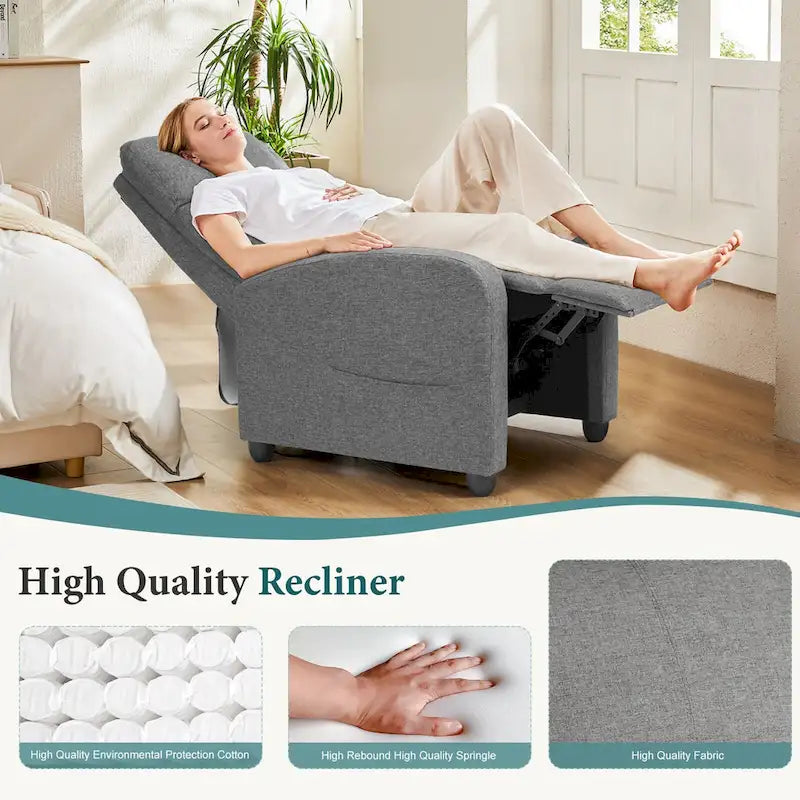 Poltrona reclinabile per massaggio con spinta manuale, poltrona reclinabile per home theater