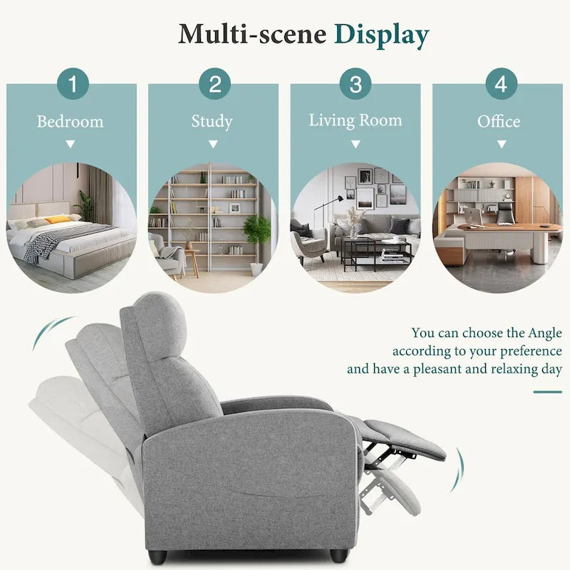 Poltrona reclinabile per massaggio con spinta manuale, poltrona reclinabile per home theater