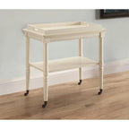 Carrello bar in legno invecchiato bianco 30 W x 18 P x 32 H