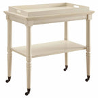 Carrello bar in legno invecchiato bianco 30 W x 18 P x 32 H