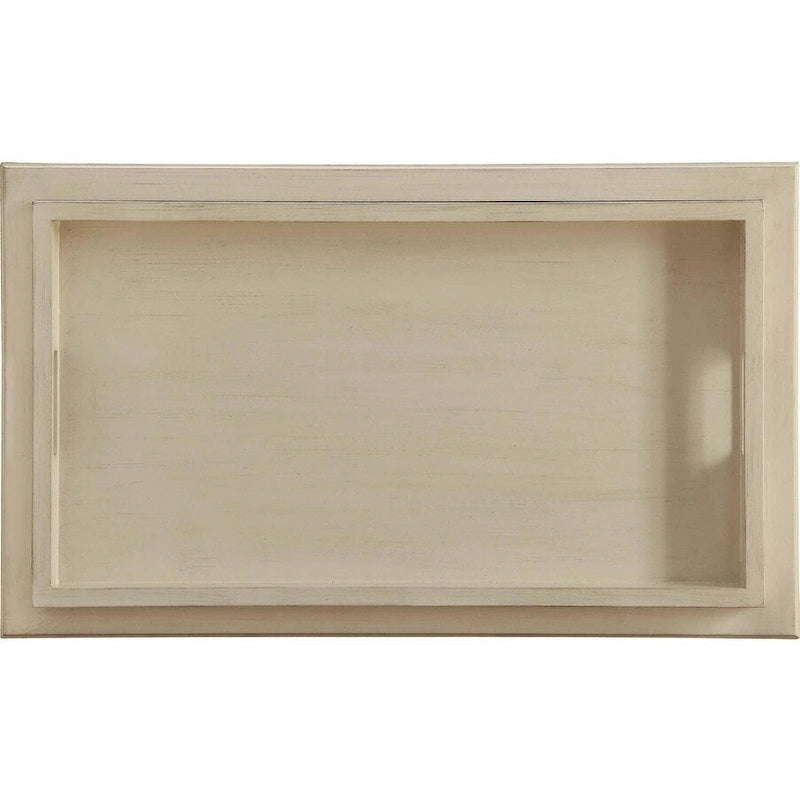 Carrello bar in legno invecchiato bianco 30 W x 18 P x 32 H