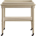 Carrello bar in legno invecchiato bianco 30 W x 18 P x 32 H