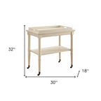 Carrello bar in legno invecchiato bianco 30 W x 18 P x 32 H
