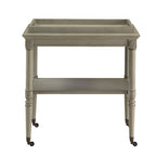 Carrello bar in legno invecchiato bianco 30 W x 18 P x 32 H