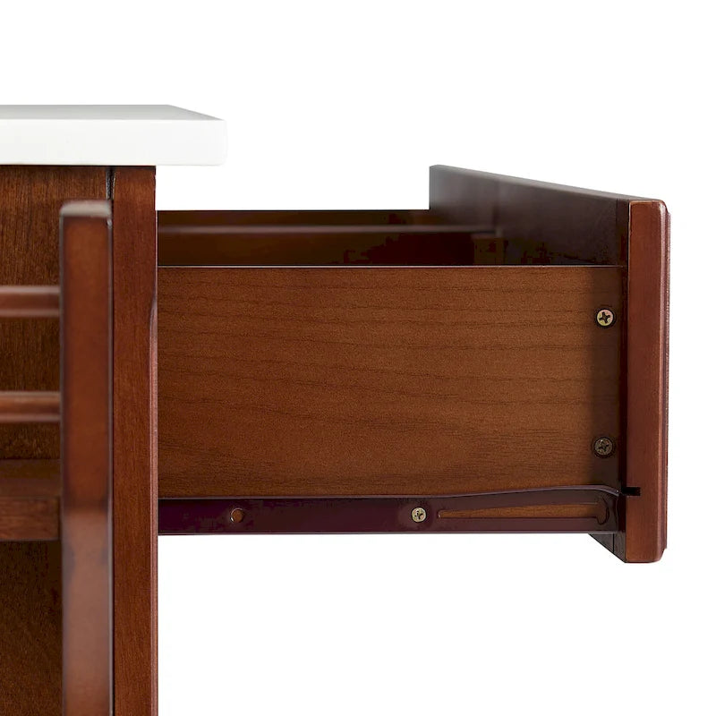Isola/Carrello da Cucina Full Size con Piano in Granito - 52 L x 18 P x 34 H