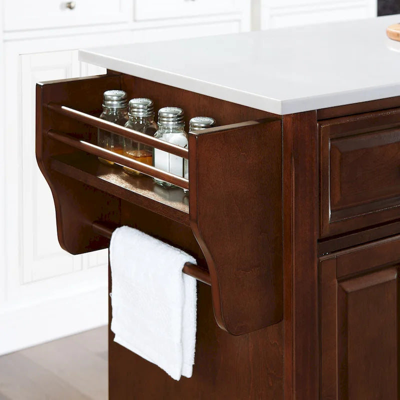 Isola/Carrello da Cucina Full Size con Piano in Granito - 52 L x 18 P x 34 H