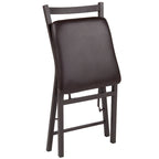 Sedia in metallo pieghevole con schienale a pioli marrone - Sedile in vinile marrone
