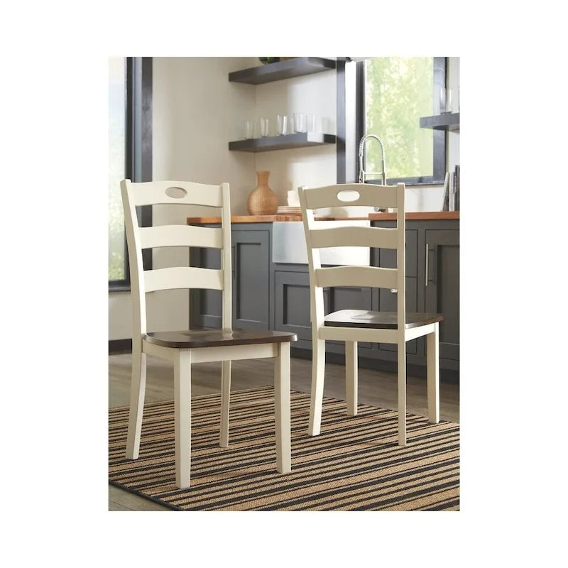 Signature Design by Ashley Woodanville, Sedie da pranzo avorio e marroni (set da 2)