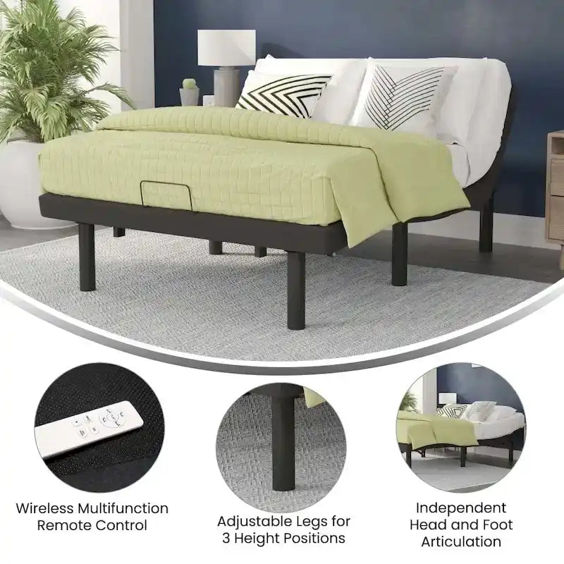 Base letto regolabile imbottita antiscivolo con telecomando wireless