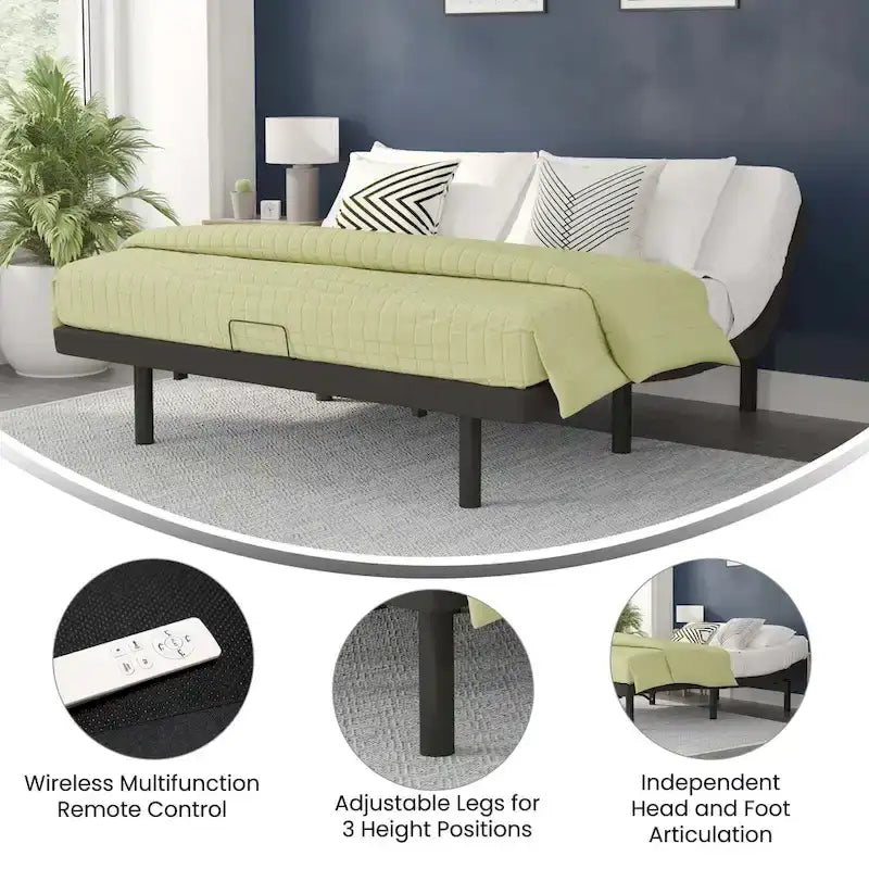 Base letto regolabile imbottita antiscivolo con telecomando wireless