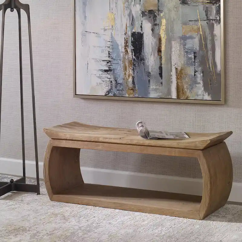 Panca Connor in legno di recupero - 42L x 17A x 14P