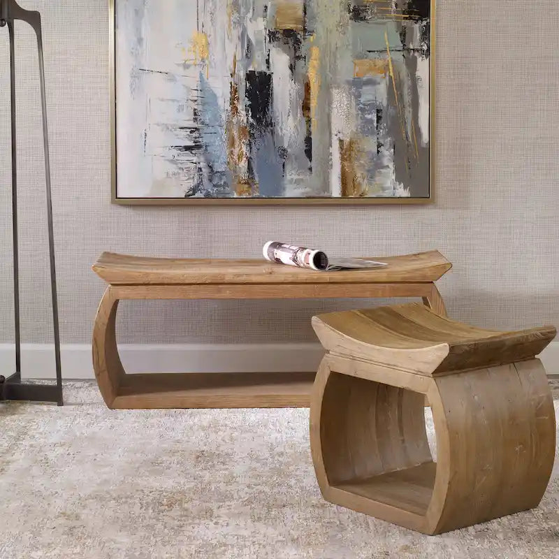 Panca Connor in legno di recupero - 42L x 17A x 14P
