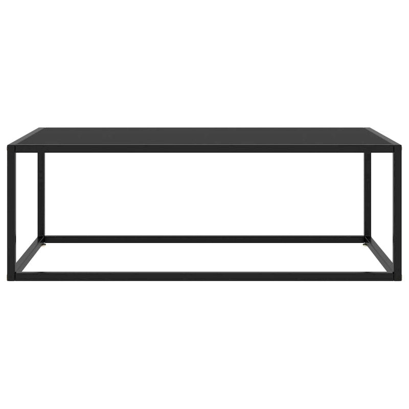 Tavolino da Caffè Nero con Vetro Nero 100x50x35 cm