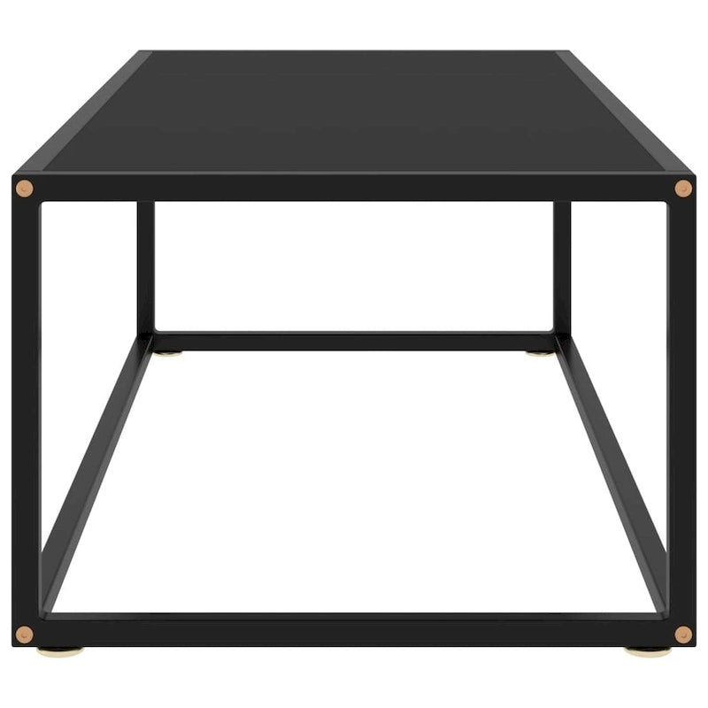 Tavolino da Caffè Nero con Vetro Nero 100x50x35 cm