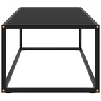 Tavolino da Caffè Nero con Vetro Nero 100x50x35 cm