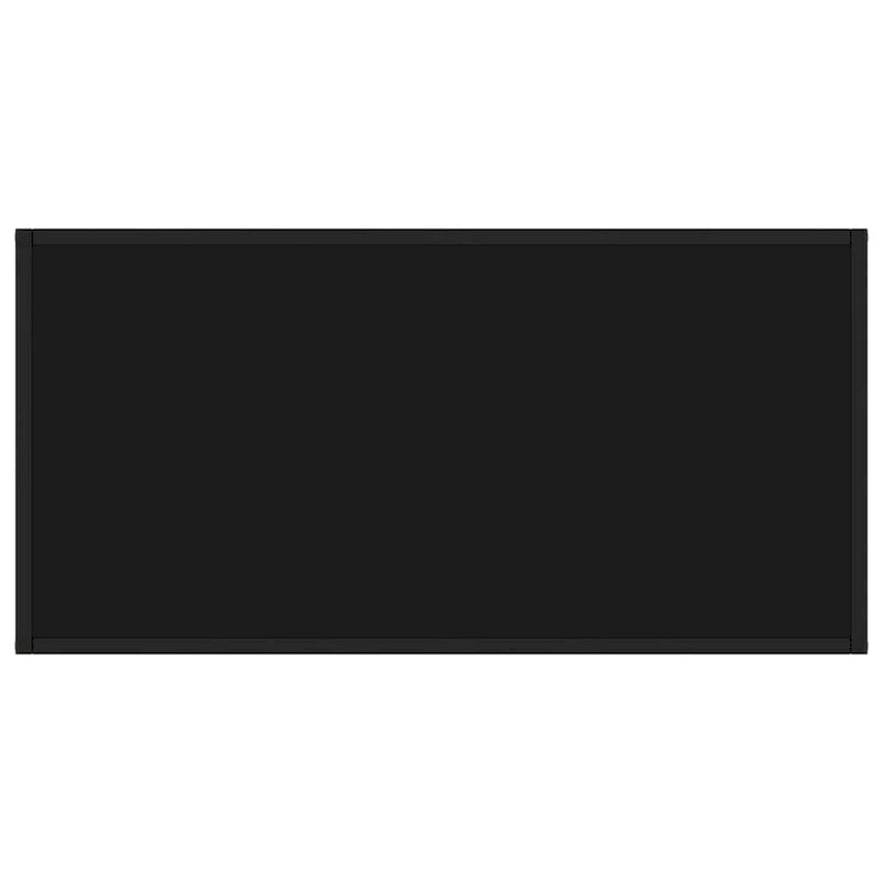 Tavolino da Caffè Nero con Vetro Nero 100x50x35 cm