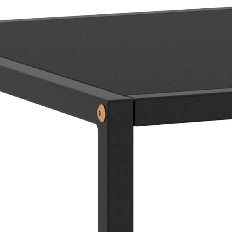 Tavolino da Caffè Nero con Vetro Nero 100x50x35 cm