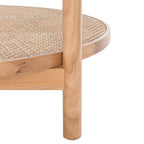 Tavolino da caffè a 2 ripiani Falak in rattan/vetro - 89 cm L x 89 cm P x 46 cm A