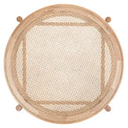 Tavolino da caffè a 2 ripiani Falak in rattan/vetro - 89 cm L x 89 cm P x 46 cm A