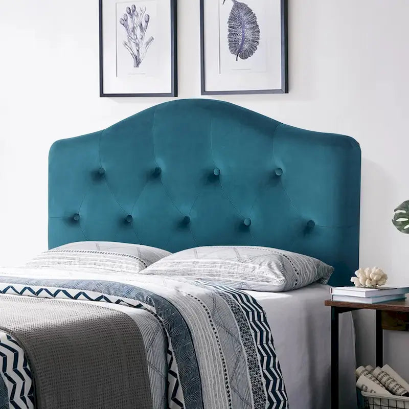 Testiera Imbottita Tufted a Gobba di Cammello per Letto Singolo