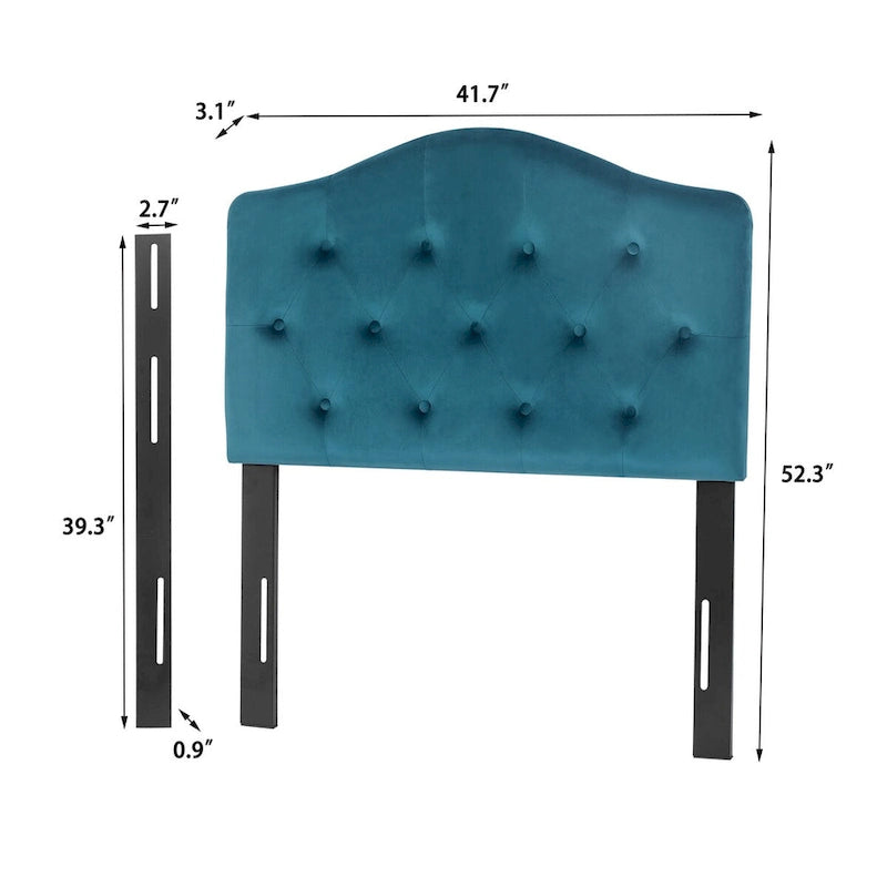 Testiera Imbottita Tufted a Gobba di Cammello per Letto Singolo