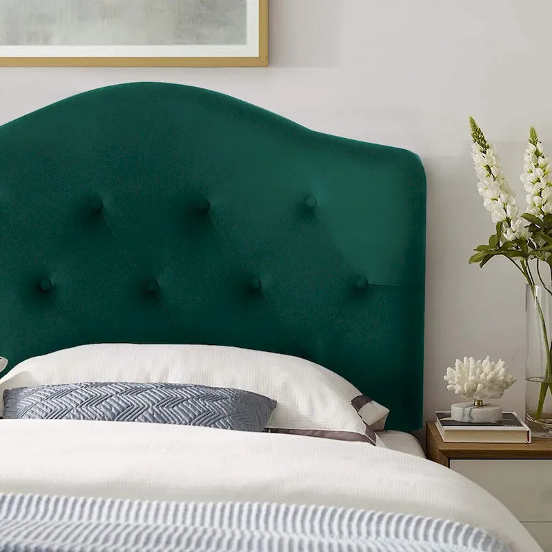 Testiera Imbottita Tufted a Gobba di Cammello per Letto Singolo