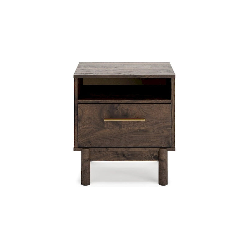 Letto a piattaforma Calverson Mocha con 2 comodini