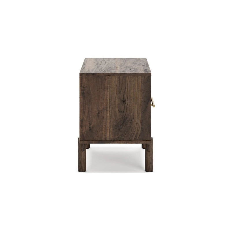 Letto a piattaforma Calverson Mocha con 2 comodini