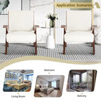 Poltrona d'accento per soggiorno, sedia in tessuto in stile moderno di metà secolo con gambe in rovere, sedia laterale imbottita e comoda per balcone