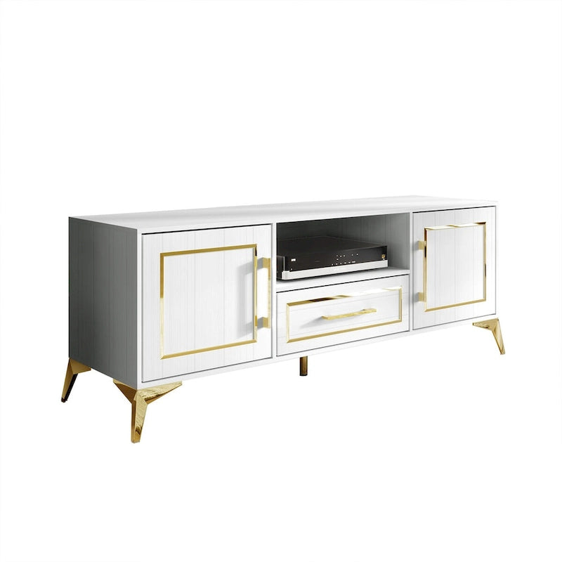 Consolle porta TV moderna di colore bianco