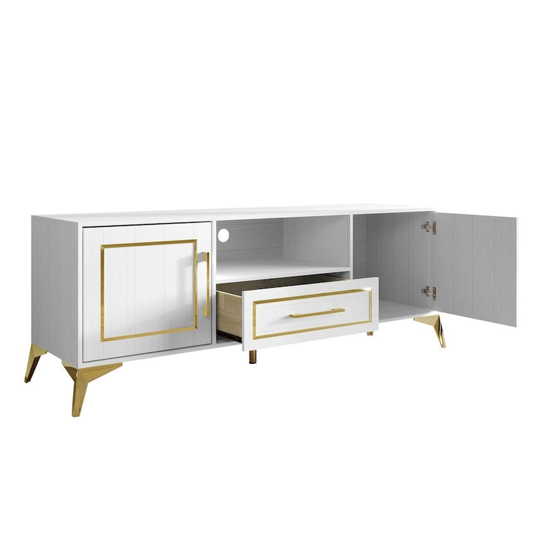 Consolle porta TV moderna di colore bianco