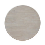 Tavolo a Piedistallo Rotondo in Legno Massello 36 x 36 Washed Gray Taupe