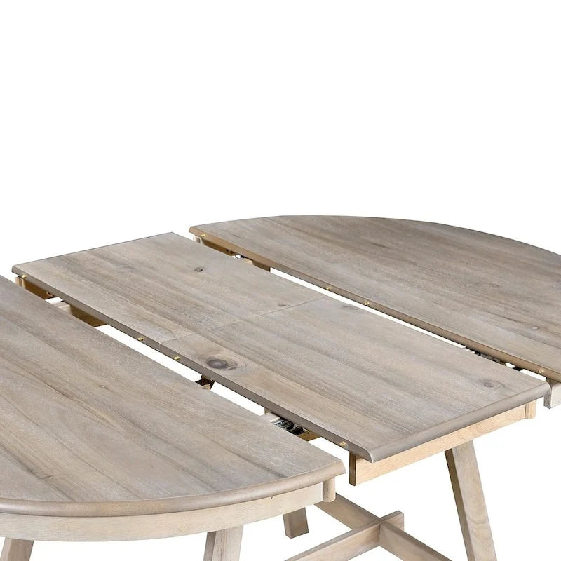 Tavolo da pranzo in legno allungabile rotondo con 4 sedie