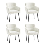 Sedia da pranzo Amos Modern Bouclé con piedini regolabili