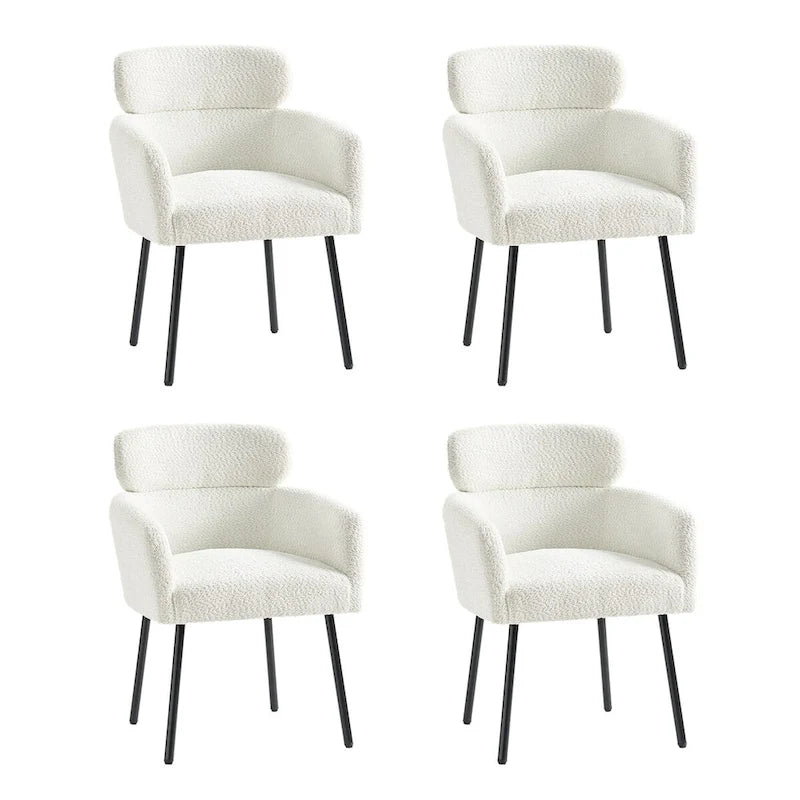 Sedia da pranzo Amos Modern Bouclé con piedini regolabili